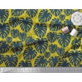 thumbnail image 3 of Soimoi Yellow polyester Crepe Fabric Monstera Leaves Print Fabric by the Yard 52 Inch Wide, 3 of 3