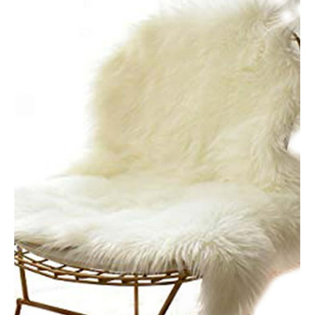 Funda de lujo suave de piel de oveja sintética para silla, cojín de asiento, alfombras de piel de felpa para dormitorio, 2 pies