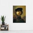 thumbnail image 2 of Rembrandt Self Portrait With Velvet Beret Extra Large Art Print Wall Mural Poster Premium XL, 2 of 3