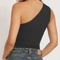 thumbnail image 4 of Women Hot Tank Tops Spring And Summer One Shoulder Tight Tops Plain Solid Fashion Comfortable Cool Lightweihght Breathable Sleeveless Going Out Slim Fitted Camisole, 4 of 8