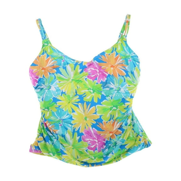 Bleu By Rod Beattie Women's Plus Size Tankini Top Multi 16W