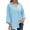 Sky Blue, variant on HAiming Womens Button down Shirts Solid Color 3/4 Sleeve Lapel V Neck Tops Casual Loose Work Office Tunic Blouse