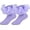 Purple, variant on 1Pairs Toddler Baby Girls Ruffle Soft Double Frilly Lace Socks Kids Cute Ankle Cotton Dress Socks