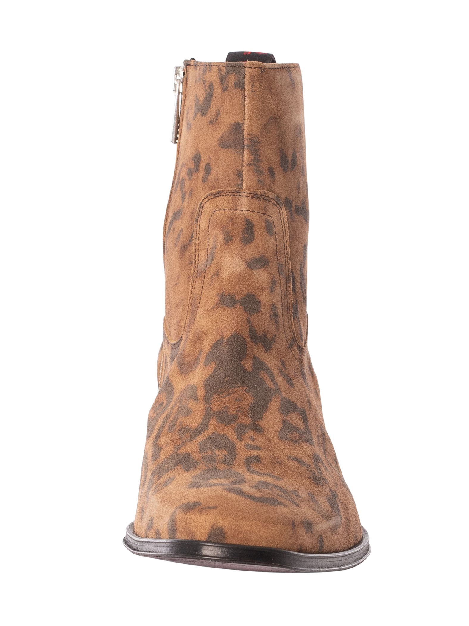 Jeffery West Leopard Print Suede Pointed Toe Zip Ankle Boots Jeffery West Leopard Print Chelsea Boots, Brown - Walmart.com main image 2