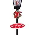 thumbnail image 6 of Northlight 70.75" Black LED Lighted Musical Snowing Santa Christmas Street Lamp, 6 of 7