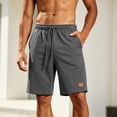 thumbnail image 5 of Tear Away Shorts for Men Snap On Athletic Cotton Shorts Elastic Waist Drawstring Casual Short Pants Solid Loose Sport Short Bottoms with pockets Gym Training Daily Vacation, 5 of 7