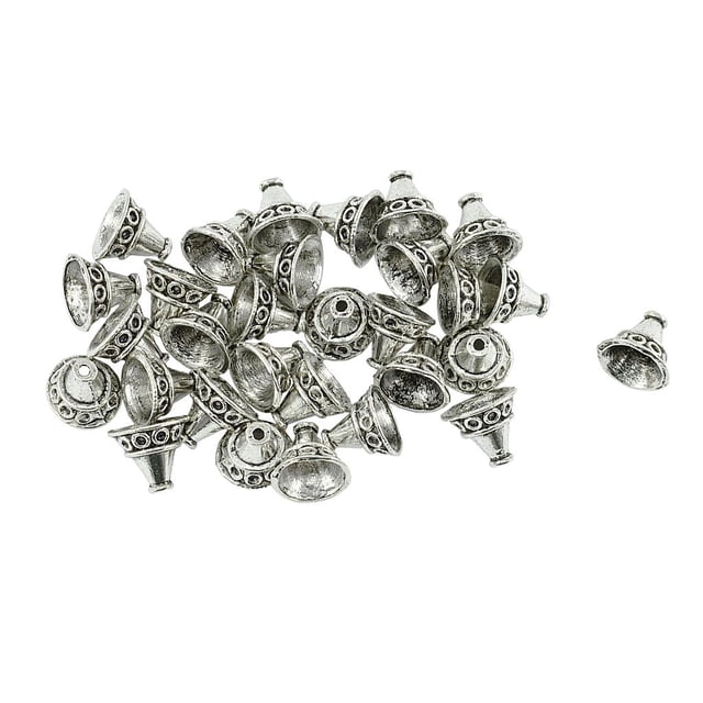 KLKCMS 30 Pcs Embouts de Cône Tibétains Perles Pompons Accessoires de Bijoux DIY