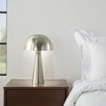 thumbnail image 3 of 16" Modern Iron Mushroom Nickel/Silver Table Lamp Set of 2 - Nourison, 3 of 6