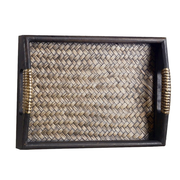 Wood Serving Bed Tray Handles Breakfast Carry Serving With Handle