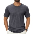 thumbnail image 2 of Satingcolo T Shirts for Man Short Sleeve Crew Neck T Shirts for Men Plain Tshirts Quick Dry Tee Casual Athletic Muscle Tshirt,Dark Gray 2XL, 2 of 5