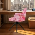 thumbnail image 3 of Xixirimido Cherry Blossom Pink Marble Pattern Stretch Office Chair Cover Desk Chair Cover for Armrest Chair Universal Swivel Chair Slipcovers Mid Back Accent Dining Chair Protector, 3 of 7