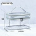 thumbnail image 6 of Clear Makeup Bag, WQFSTORE Double Layer Plastic Cosmetic Bag with Zipper, Waterproof Toiletry Travel Bag Organizer, Silver, 6 of 6