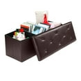 Lusimo 43 Inch Folding Storage Ottoman Bench Faux Leather Foot Rest