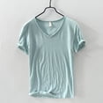 thumbnail image 3 of Bcfgryg Men's V Neck T Shirt Casual Comfortable Breathable Soft Basic Tee For Daily Wear Home Outdoor Hiking Spring Summer Men's T Shirts Green XXL, 3 of 5