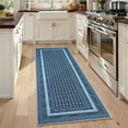 thumbnail image 2 of FairOnly Modern Geometric Machine Washable Grey Blue 2'x6' Runner Rug for Kitchen Bathroom Ultra Thin Low Pile Pet Friendly Floor Cover for Laundry Hallway, 2 of 7