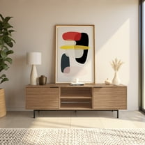 Nexera Hamilton Tv Stand with 2 Storage Cabinets Fits Tv's up to 70", Walnut