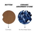 thumbnail image 3 of Round Ceramic Car Coasters 2 Pack Absorptive Clean Cork Bottom For Anti-Slip Use On Most Cars Midnightblue Geometric Patterns_4, 3 of 8