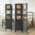 thumbnail image 5 of 4 Panel Photo Room Divider Freestanding Folding Privacy Screen and Decorative with 16 Frames for Home Office (Black), 5 of 9
