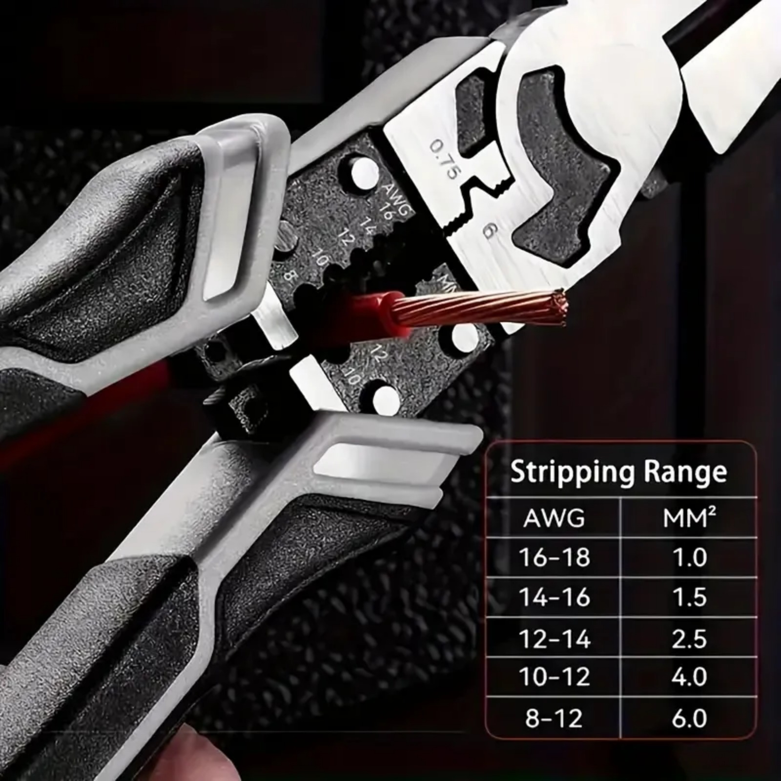 Multi-functional slotted pliers, slotting pliers, five-in-one multi-functional tool pliers, industrial grade, with PVC handle, professional manual tool, wire stripper and cutter