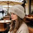 thumbnail image 4 of Unisex Winter Fashion Hat with Faux Fur Trim Outdoor Warm Cap Soft Comfortable Beanie for Cold Weather and Daily Casual Wear for Men and Women Gray One Size, 4 of 5