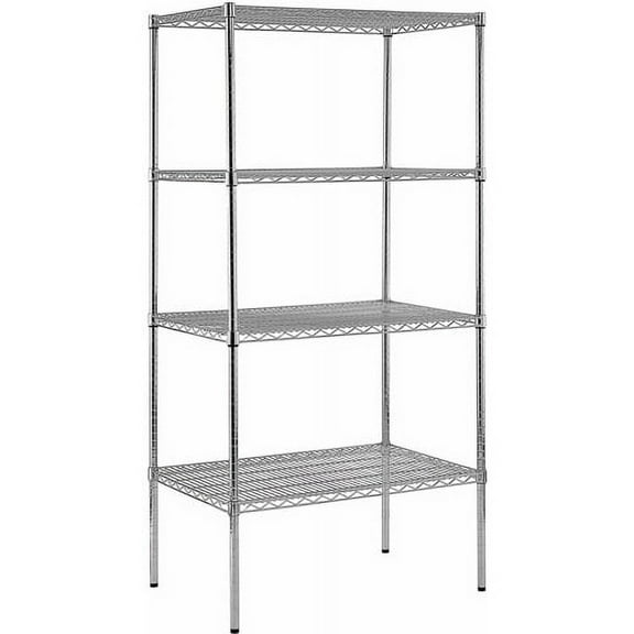 Muscle Rack 4 Shelf Heavy Duty Wire Shelving Unit, Chrome