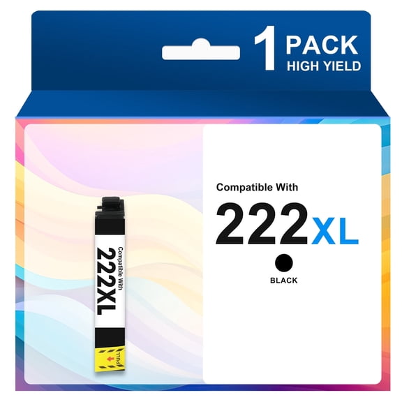 222 XL Ink Cartridge Compatible for Epson 222 Ink Cartridges for Epson 222 XP-5200/WF-2960 Printer Ink ( Black)