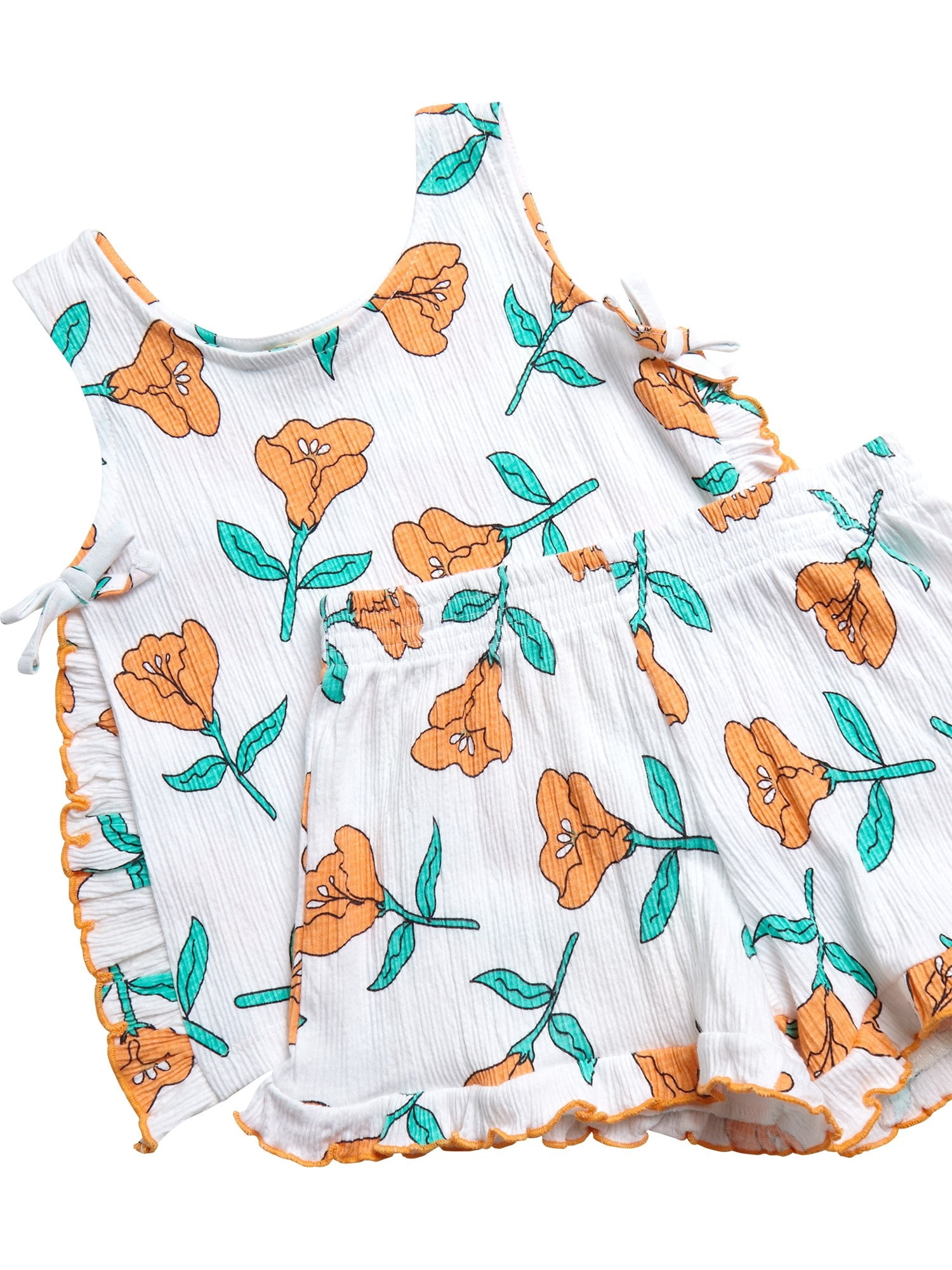 Jessica Simpson Toddler Girls' Ruffle Tank Top and Shorts Set, 2-Piece, Sizes 12M-24M