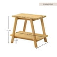 thumbnail image 2 of Roundhill Furniture Metz Mid-Century Modern Wood Shelf End Table, Natural Oak Finish, 2 of 7