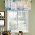 thumbnail image 3 of Blue Yellow Curtain Valances for Windows, Kitchen Valance Window Treatments Panel 2 Pack, Modern Vintage Oil Painting Abstract Rod Pocket Short Curtains for Bathroom Bedroom 42 x 18 Inch, 3 of 8