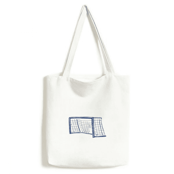 Blue Football Door Net Pattern Tote Canvas Bag Shopping Satchel Casual Handbag