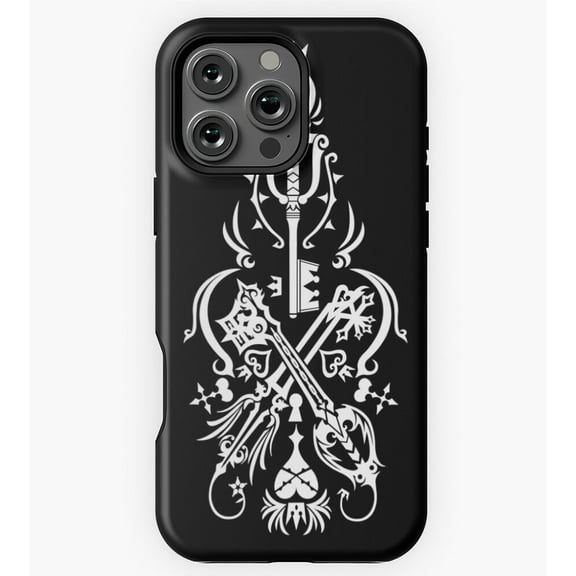 Kingdom Hearts Black Style GA627 Phone Case for iPhone 11 to 17 Pro Max