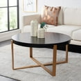 thumbnail image 2 of SAFAVIEH Navya Round Coffee Table, Black Top/Gold Legs, 2 of 10
