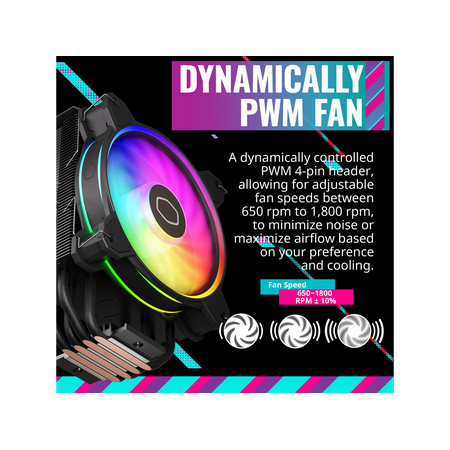 Cooler Master - Hyper 212 Halo 120mm CPU Cooling Fan with Gen 2 RGB Lighting - Black Edition
