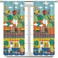 thumbnail image 4 of Kids Blackout Curtains for Nursery,Fun Cartoon Colorful Cute Animal Car Train Country Town Print Rod Pocket Window Treatments Drapes for Bedroom Living Room Home Decor42x39in, 4 of 7