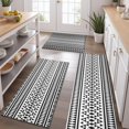 thumbnail image 2 of Black Geometric Triangle Striped Pattern Kitchen Rugs Sets Of 3,Kitchen Runner Rugs Non Skid Washable,Decorative Kitchen Floor Mats for Kitchen,Sink,Laundry,17"x30"+ 17"x47" + 17"x59", 2 of 6
