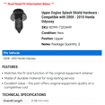 thumbnail image 2 of Upper Engine Splash Shield Hardware - Compatible with 2008 - 2010 Honda Odyssey 2009, 2 of 2