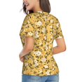 thumbnail image 2 of Goofa Daisies Flowers Pattern Women's Slim-Fit Short-Sleeve V-Neck T-Shirt,Classic-Fit Short-Sleeve V-Neck T-Shirt-Medium, 2 of 5
