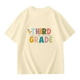 thumbnail image 4 of MUXiin 3Rd Grade Shirt For Girls First Day of Third Grade Shirt Kids Back to School Boys Girls Shirts Cute Letter Vibes Graphic Tee Short Sleeve Tops,7-8 Years,Beige, 4 of 5