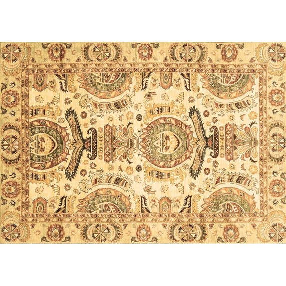 Ahgly Company Indoor Rectangle Abstract Brown Modern Area Rugs, 2' x 5'