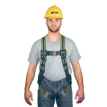Duraflex Full Body Miller Universal Green DuraFlex Full Body Harness With Friction Shoulder Strap Buckles And Matting Buckle Leg Straps ()