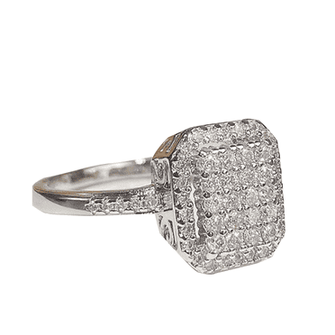 Designice Rings for Women，Square Diamond Gold Jewelry for Women，Show Off Temperament Gold Rings for Women