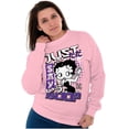 thumbnail image 4 of Kanji Style Cartoon Just Say Boop Women Crewneck Sweatshirt Brisco Brands 3X, 4 of 6