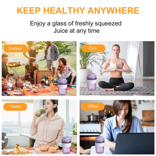 Eléctrico Blender Juicer Cup - Botellas de licuadora personal de frutas frescas de 400 ml (púrpura) Ndcxsfigh Nuevos Originales