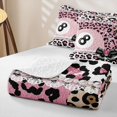 thumbnail image 4 of meiyoeat Billiards Lucky 8 Twin Quilt Set for Girls, Bow Pearl Pink Leopard Print Twin Coverlet Set, 2 Pieces, 1 Comforter and 1 Pillowcase, 4 of 7
