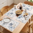 thumbnail image 5 of Grey Rose Placemats Set of 1, Country Retro Watercolor Gary White Blue Flower Leaf Non-Slip Place Mats Washable Table Mats for Kitchen Dining Table Decorations Indoor/Outdoor, 5 of 9
