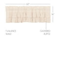 thumbnail image 3 of VHC Brands Simple Life Flax Natural Country Farmhouse Kitchen Window Curtain Ruffled Valance 16x60, 3 of 9