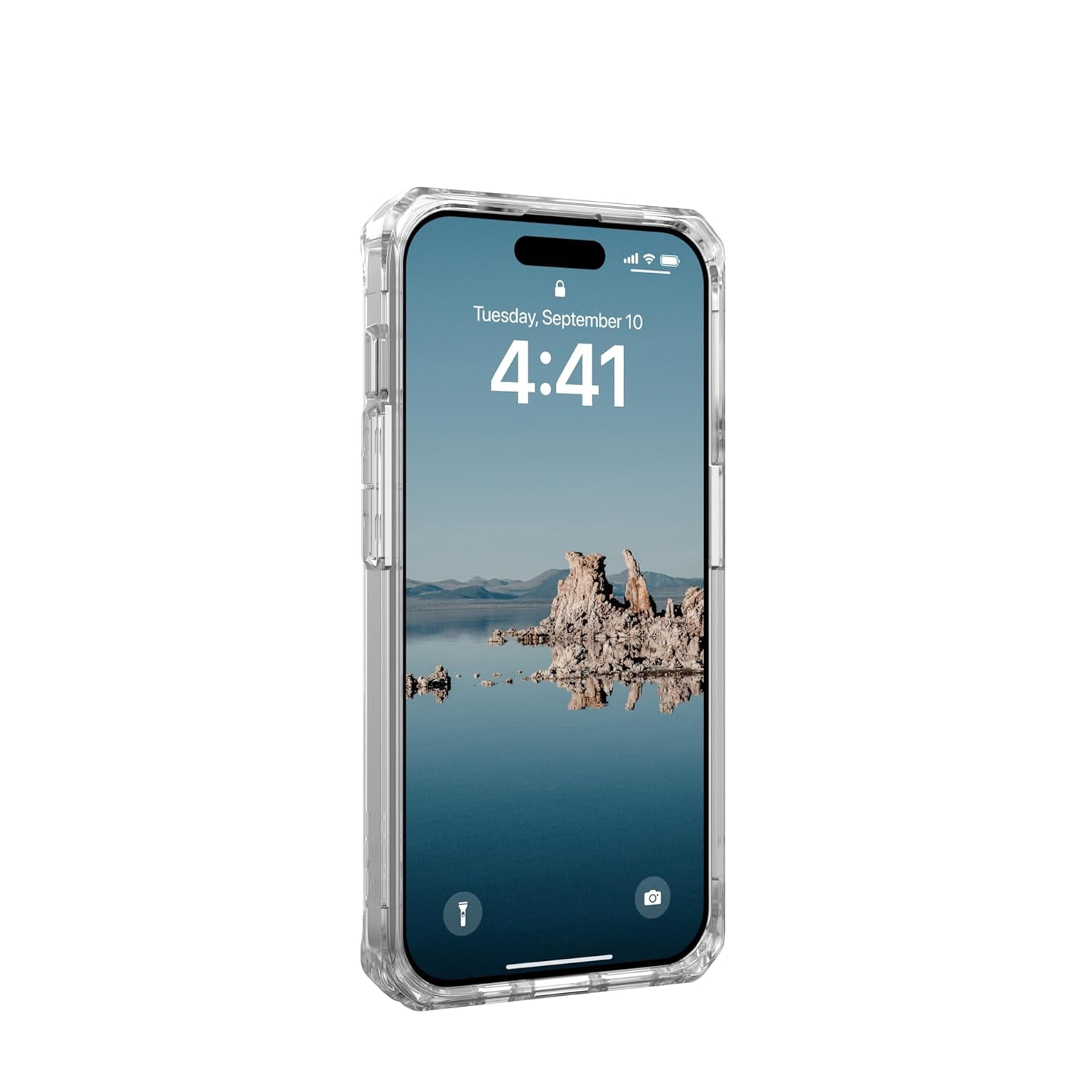 UAG iPhone 15 Pro Case 6.1" Plyo Ice/Silver Built-in Magnet Compatible with MagSafe Charging Rugged Anti-Yellowing Transparent Clear Dropproof Protective Cover by URBAN ARMOR GEAR