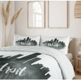 thumbnail image 6 of Ambesonne Detroit Duvet Cover Sets, Black Smoky Cityscape, 2-Queen, Charcoal Grey White, 6 of 7