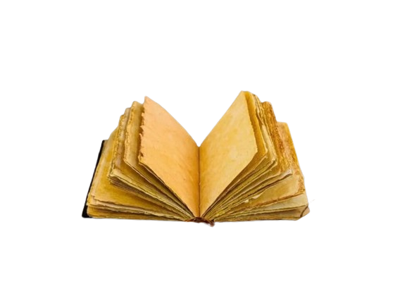 Handmade Leather Journal with Vintage Deckle Paper – 5x7 Inch Fairy & Moon Embossed Notebook, 200 Pages
