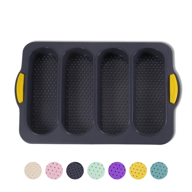 Molde de silicona para Pan Wosthever Molde antiadherente para Hotdog sartén para cocinar DIY bandeja para hornear gris claro